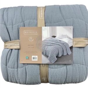 Bed Theory King Gauze Blue Quilt 104”x90”